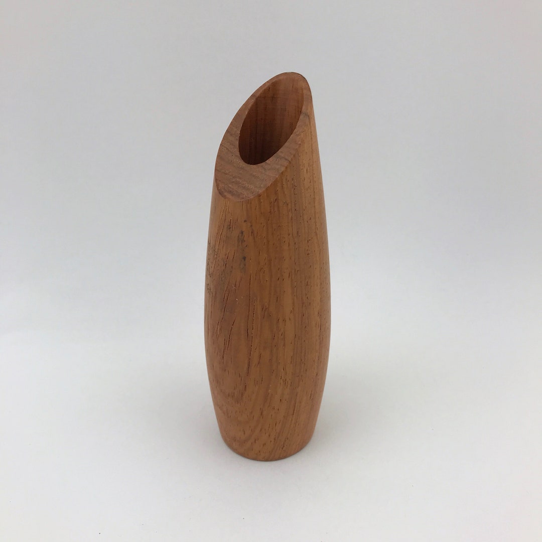 Vintage Small MCM Wooden Bud Vase Modern Wood Bud Vase Wood Etsy