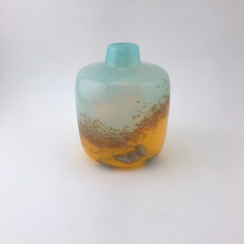 Art Glass Vase Gold /& Brown Art Glass Vase Vintage Norcrest Blue Norcrest Vase