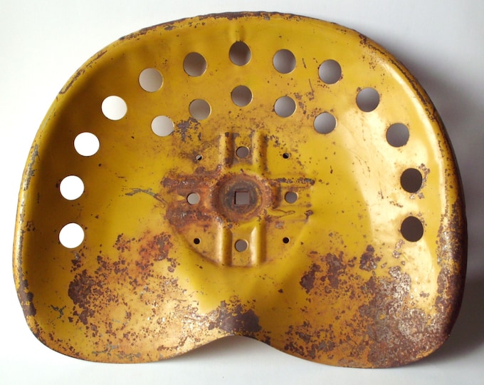 Vintage Yellow Metal Tractor Seat Etsy