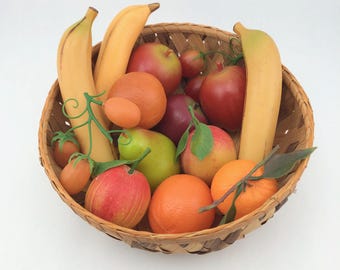 Vintage Lot Of Faux Fruit, Fruit Only, NO BASKET