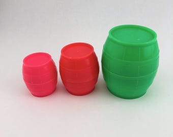 Vintage Kittie In The Kegs Stacking/Nesting Toy, Child Guidance, INCOMPLETE, NO KITTIE