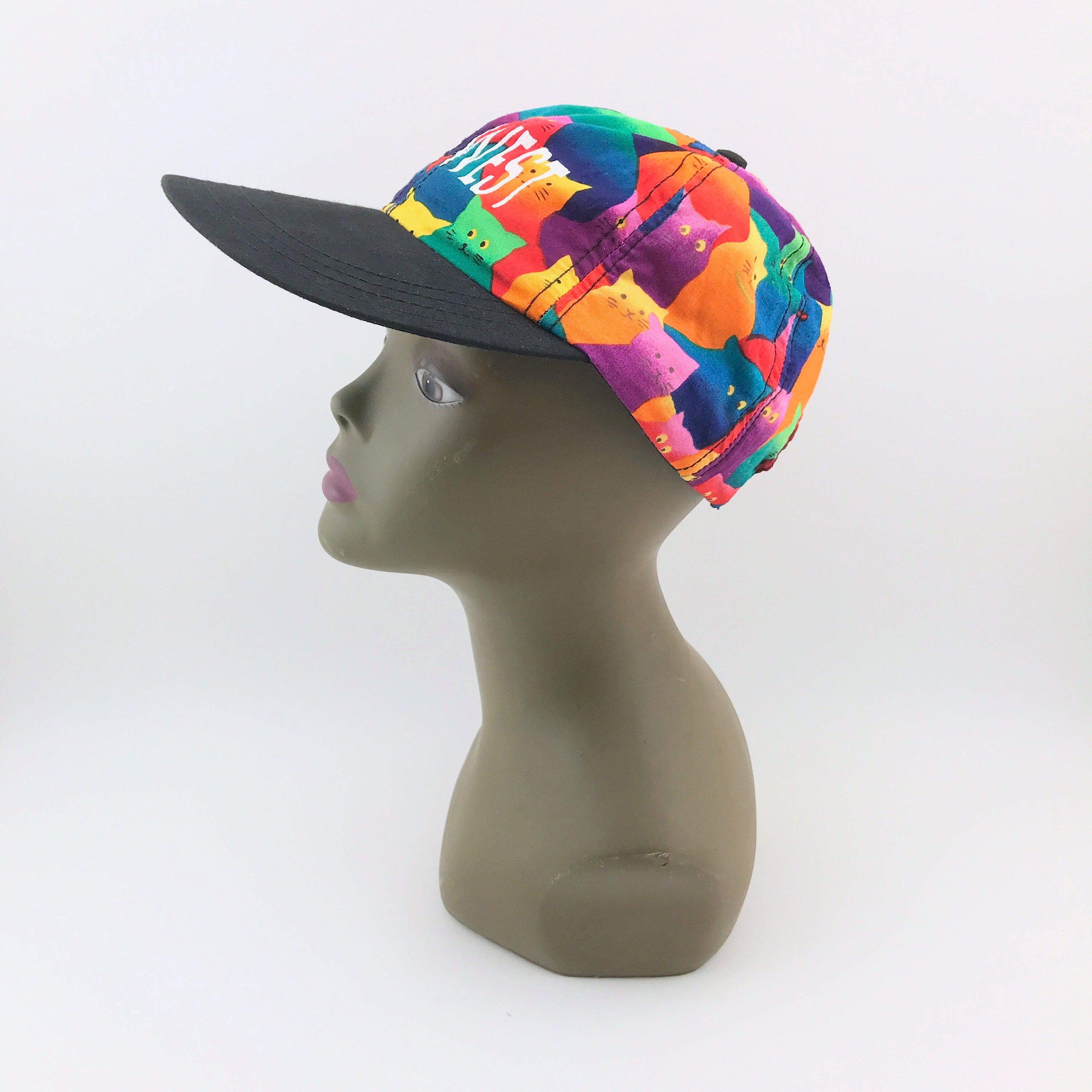 Vintage Rainbow Cats Key West Ball Cap, Lightweight Cloth  display picture 1