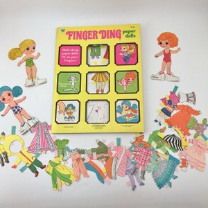 Vintage Whitman Finger Ding Paper Dolls, 1971, Remco Industries, Inc., Finger Ding Dolls