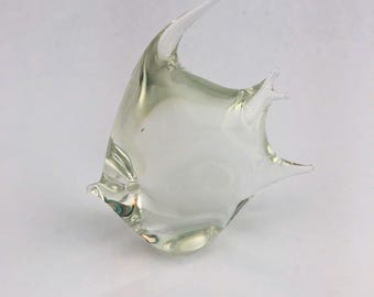 Escultura de pez de cristal vintage