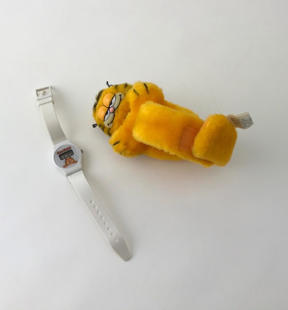 Vintage Garfield Plush Watch, Plush Garfield With