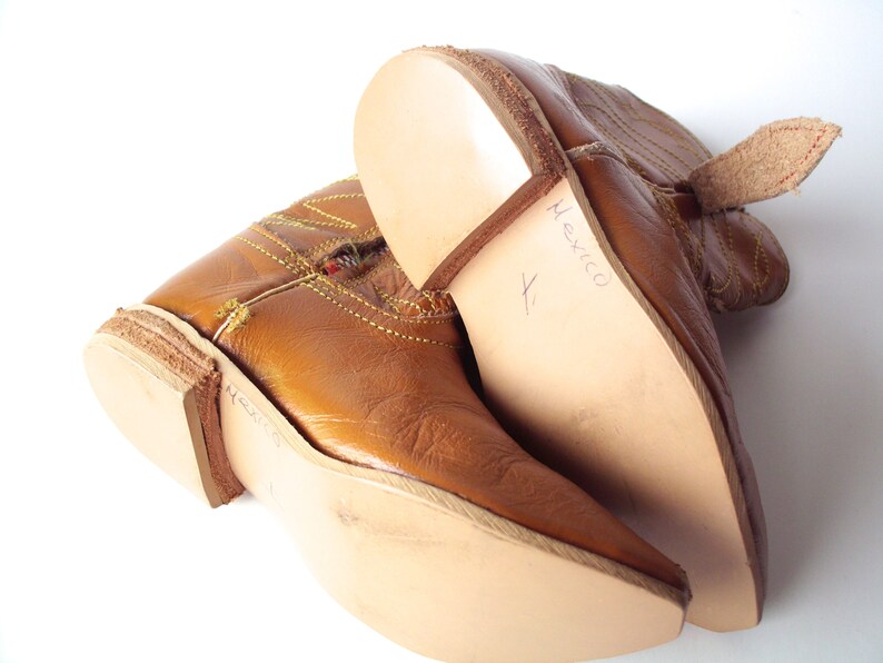 Vintage Children's Cowboy Boots, Mexico, Tiny Leather Cowboy Boots, Toddler Cowboy Boots image 5