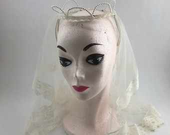 Vintage First Holy Communion Veil, 1960's, First Communion Veil/Crown