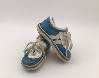 Vintage Children's Keds Tennis Shoes, Keds Toddler Shoes, Blue And White Kids Keds, Size 4 1/2, FAIR CONDITION