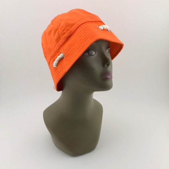 Vintage Liz Claiborne Orange Bucket Hat, Sailing … - image 4