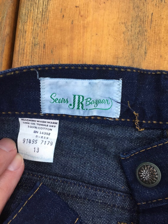 Vintage Sears JR Bazaar Pleated Jeans, Dark Wash … - image 3