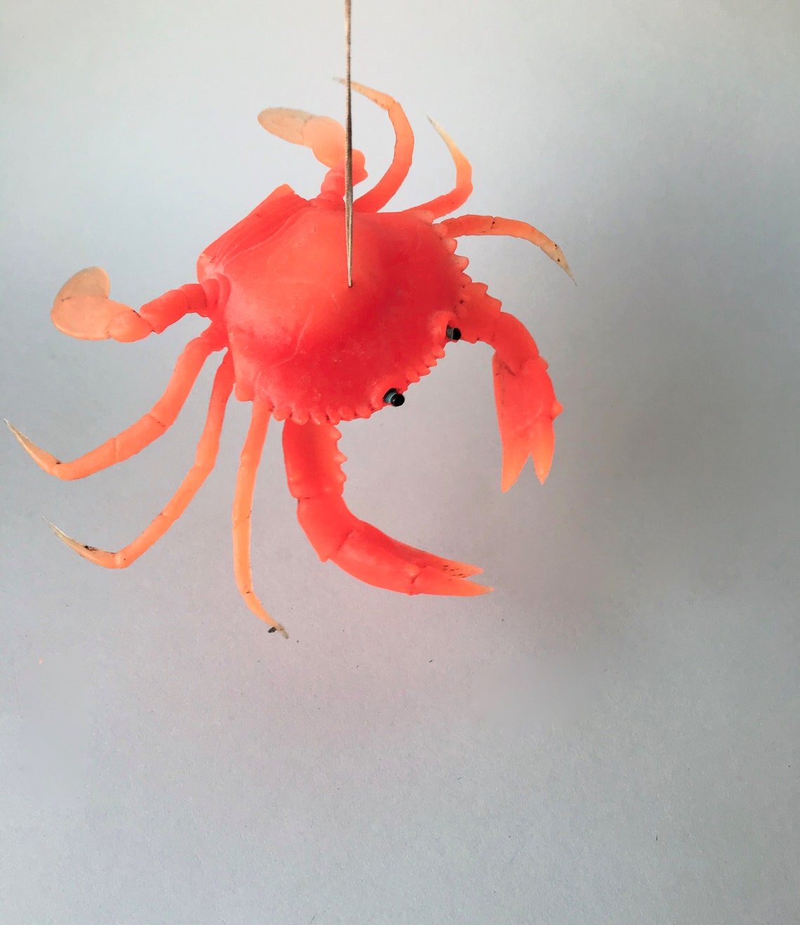 Vintage Rubber Crab Hanging Crab Neon Orange Crab On A Etsy