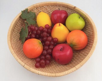 Lote vintage de fruta artificial, solo la fruta, SIN CESTA.