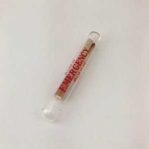 break glass in case of emergency cigarette Vintage Emergency Smoke Gag Gift, Cigarette in A Glass Tube, 