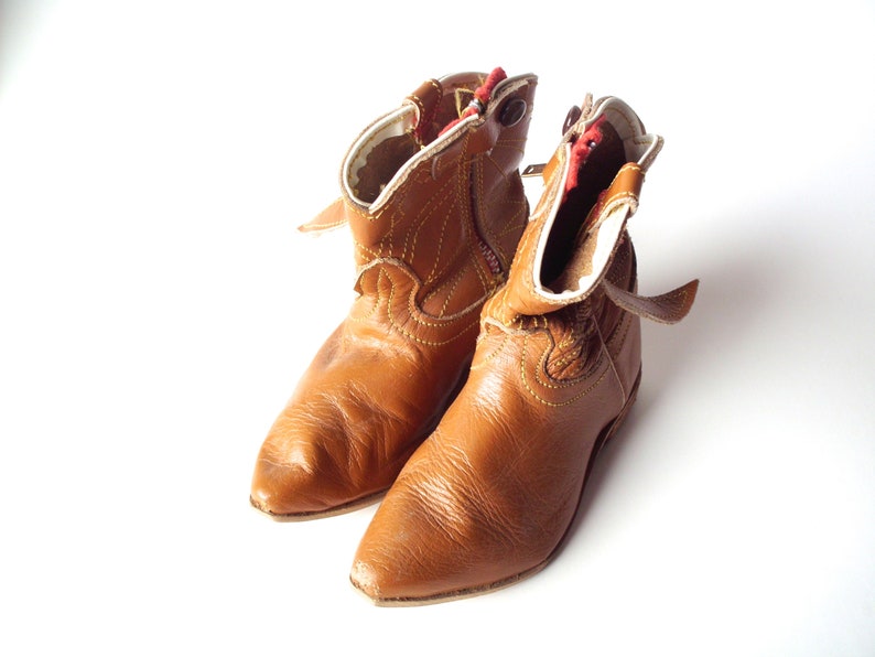 Vintage Children's Cowboy Boots, Mexico, Tiny Leather Cowboy Boots, Toddler Cowboy Boots image 1