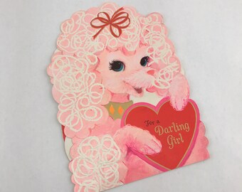 Vintage Hallmark Circus Pals, Valentine Card, For A Darling Girl, Valentine, Poodle Valentine, Large Valentine