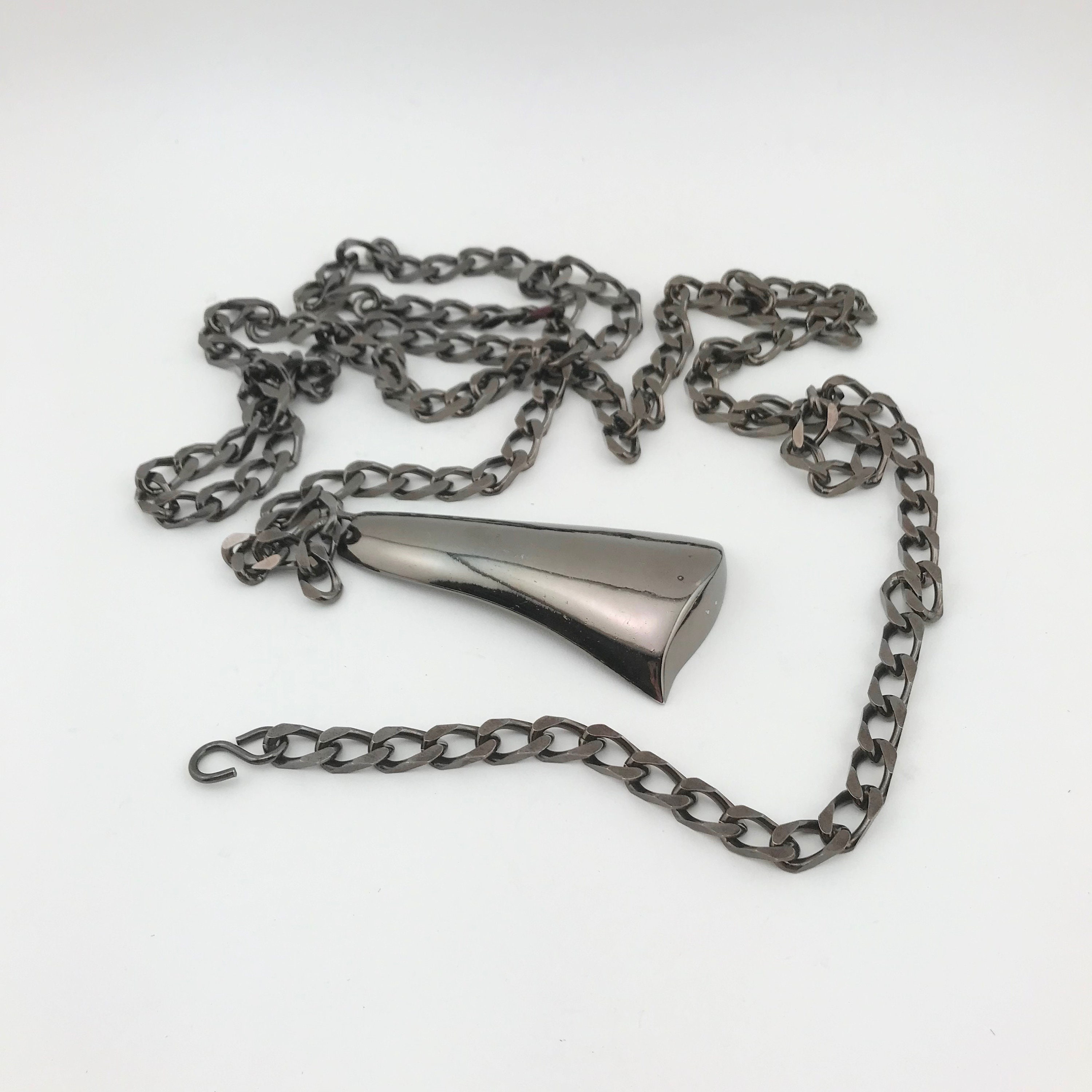 Vintage Accessocraft Belt  Silver 80s Coil Chain Hook Closure No Stretch… Accessocraft Gold Starfish Belt - Lucky Vintage main image 3