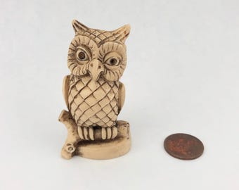 Vintage Miniature Owl Figurine, Wony LTD., Italy