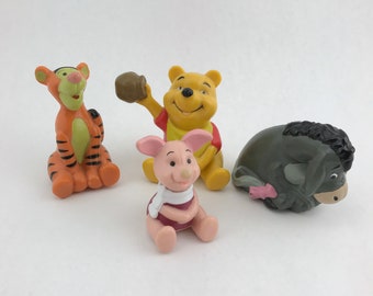 Vintage Group Of Winnie The Pooh Figures, PVC Figures, Pooh Bear, Piglet, Eeyore, Tigger PVC Figures