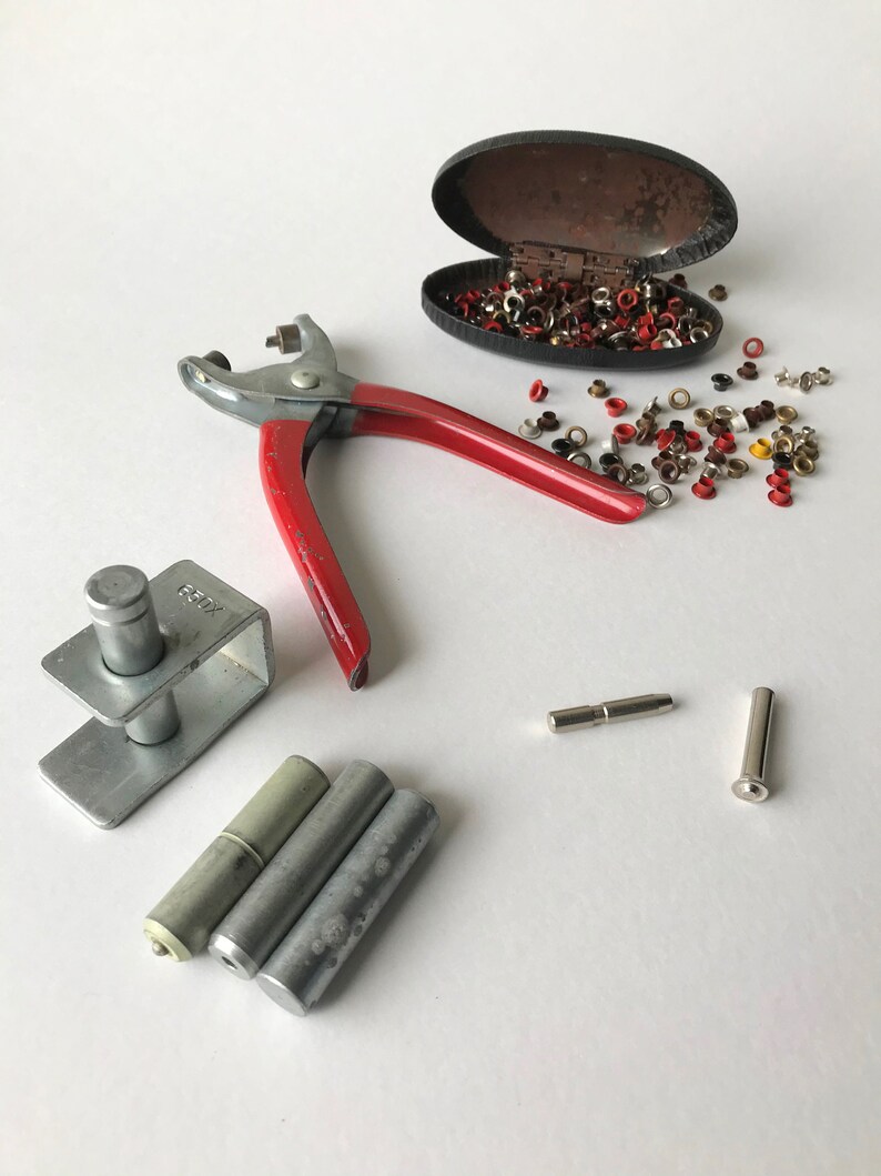 Vintage Lot of Leather Working Tools Punch Grommets Leather Etsy