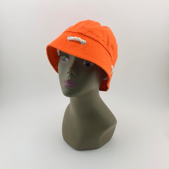 Vintage Liz Claiborne Orange Bucket Hat, Sailing B