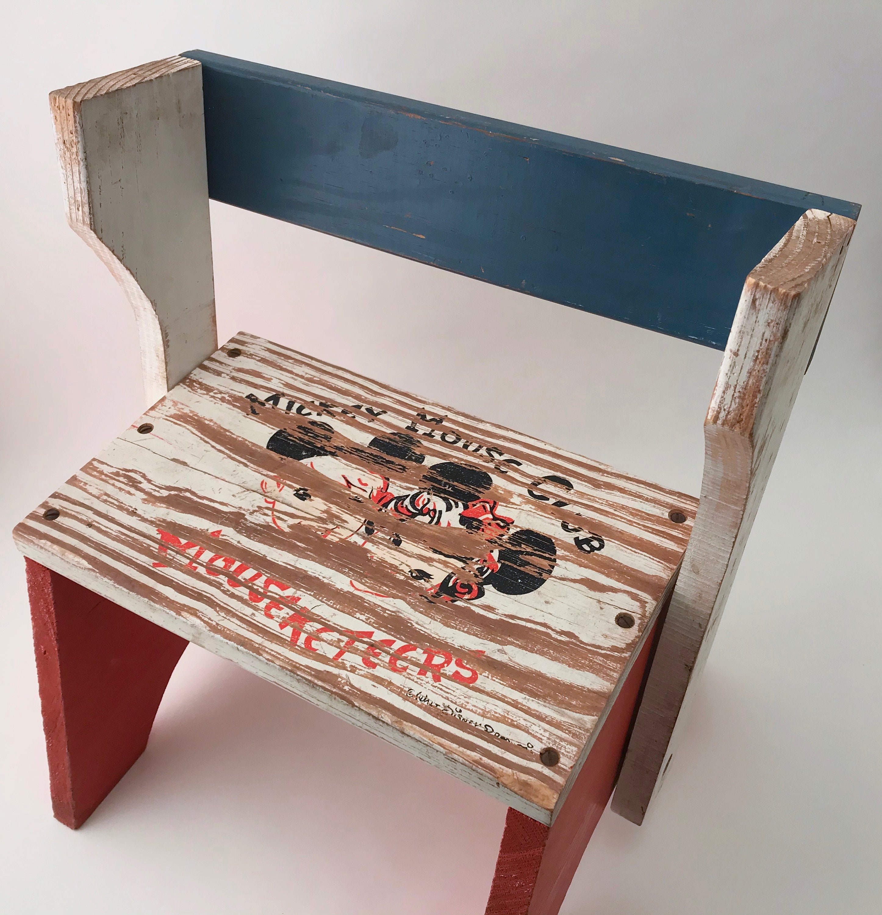 Vintage Mickey Mouse Club Mouseketeers Step Stool Seat Convertible Seat step Stool Mouseketeers Chair Child s Mickey Mouse Club Chair Etsy