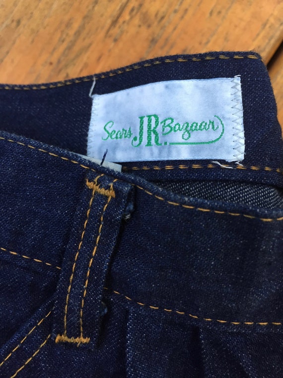 Vintage Sears JR Bazaar Pleated Jeans, Dark Wash … - image 4