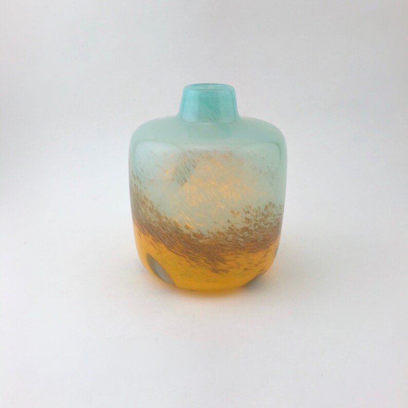 Art Glass Vase Gold /& Brown Art Glass Vase Vintage Norcrest Blue Norcrest Vase