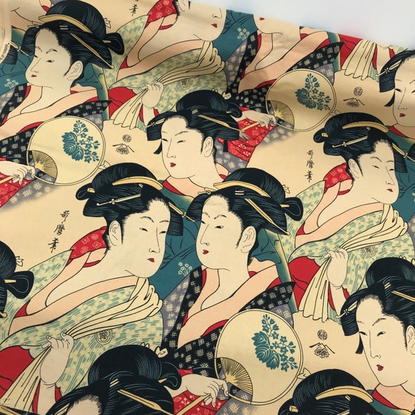 Vintage "Sisters Of The Golden Temple" Fabric, Alexander Henry Fabrics Collection, 1990