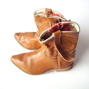 Vintage Children's Cowboy Boots, Mexico, Tiny Leather Cowboy Boots, Toddler Cowboy Boots image 2