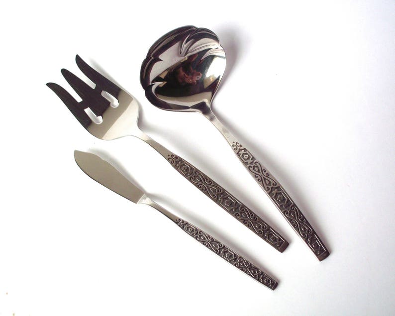 Vintage Oneida Deluxe Stainless Serving Utensils 3 Etsy