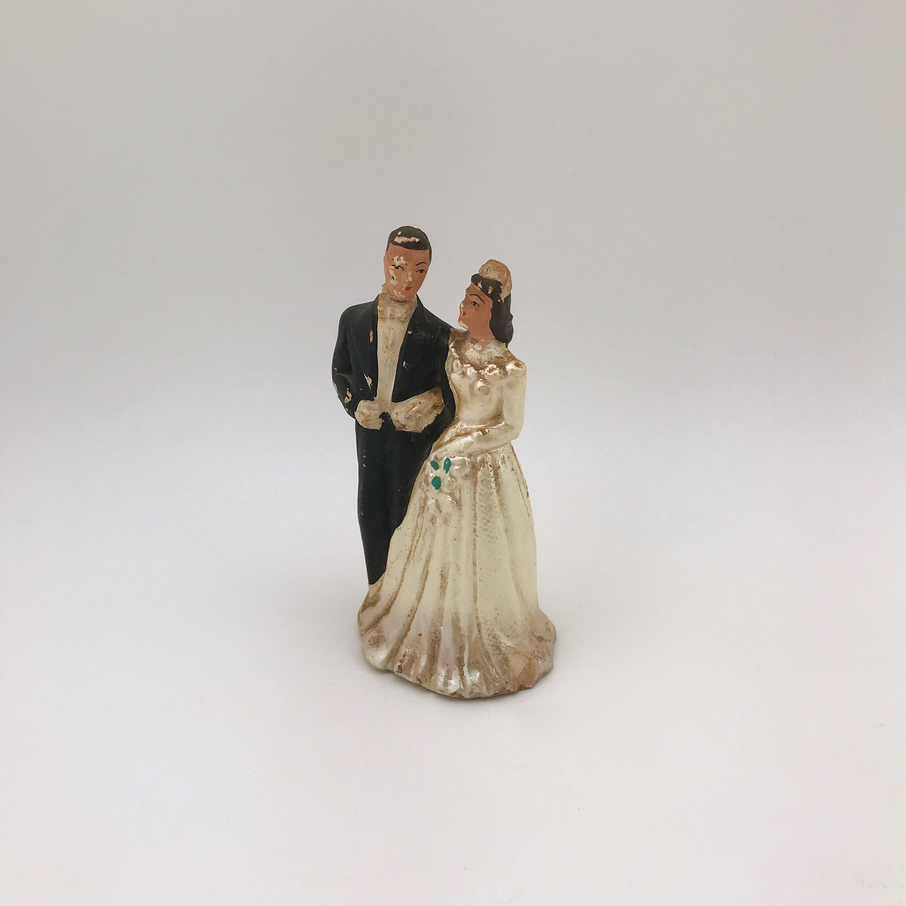 Vintage Cake Topper Wedding Chalk Ware 1950's Novelty -  in 2023