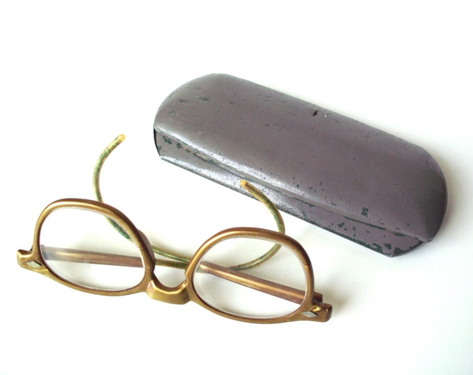 Vintage USSSCO Gold Frame Safety Glasses Metal Case Safety Etsy