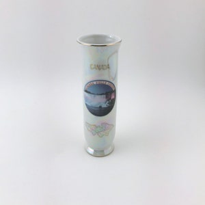 Vintage Niagara Falls Canada Bud Vase, Iridescent Bud Vase Canada, Canada Vase, Niagara Falls Vase, Japan