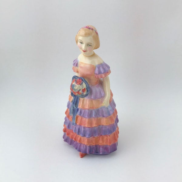 Vintage Bridesmaid Figurine WITH REPAIRS, "The Little Bridesmaid", Royal Doulton, England, Bridesmaid Figurine