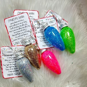 A teacher’s light Ornament | Teacher Gift with gift bag | Stocking Stuffer | Glitter bulb gift
