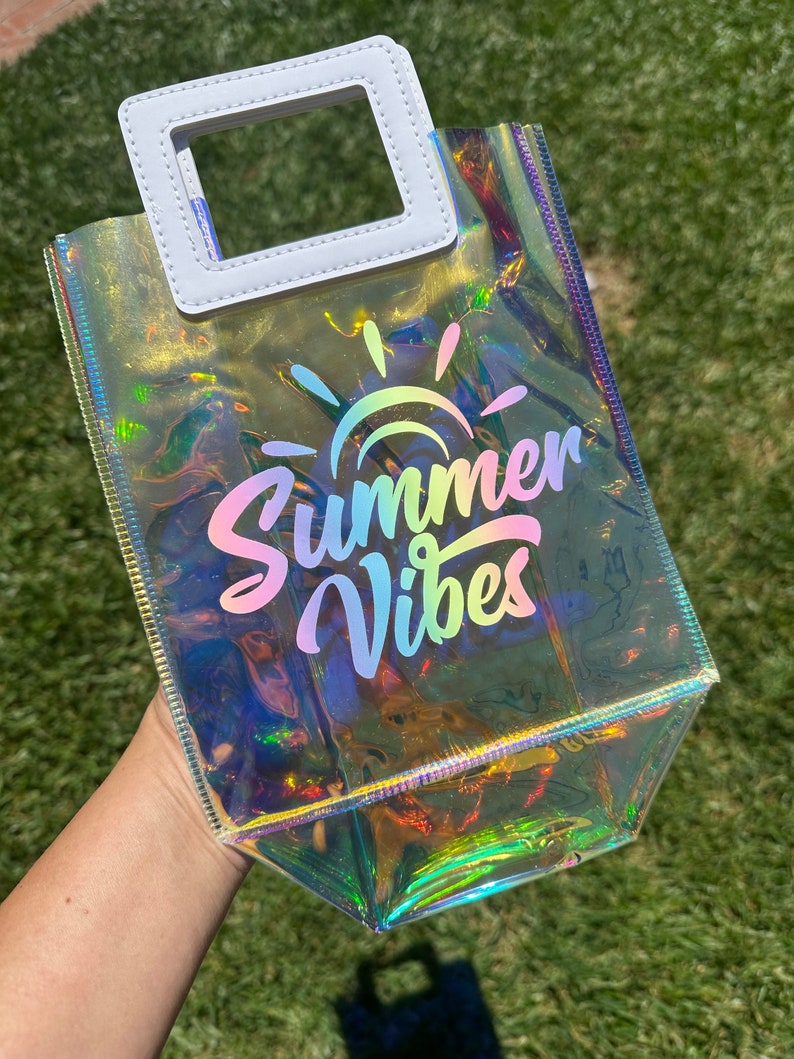 Party Drink Bag Booze Bag To Go Drink Bag Booze Purse Drink Tote Iridescent Drink Bag image 5