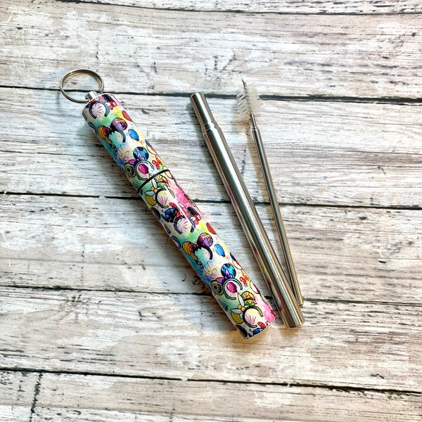 Disney Ears collapsible Straw | Travel Straw | Straw Keychain | Reusable Straw