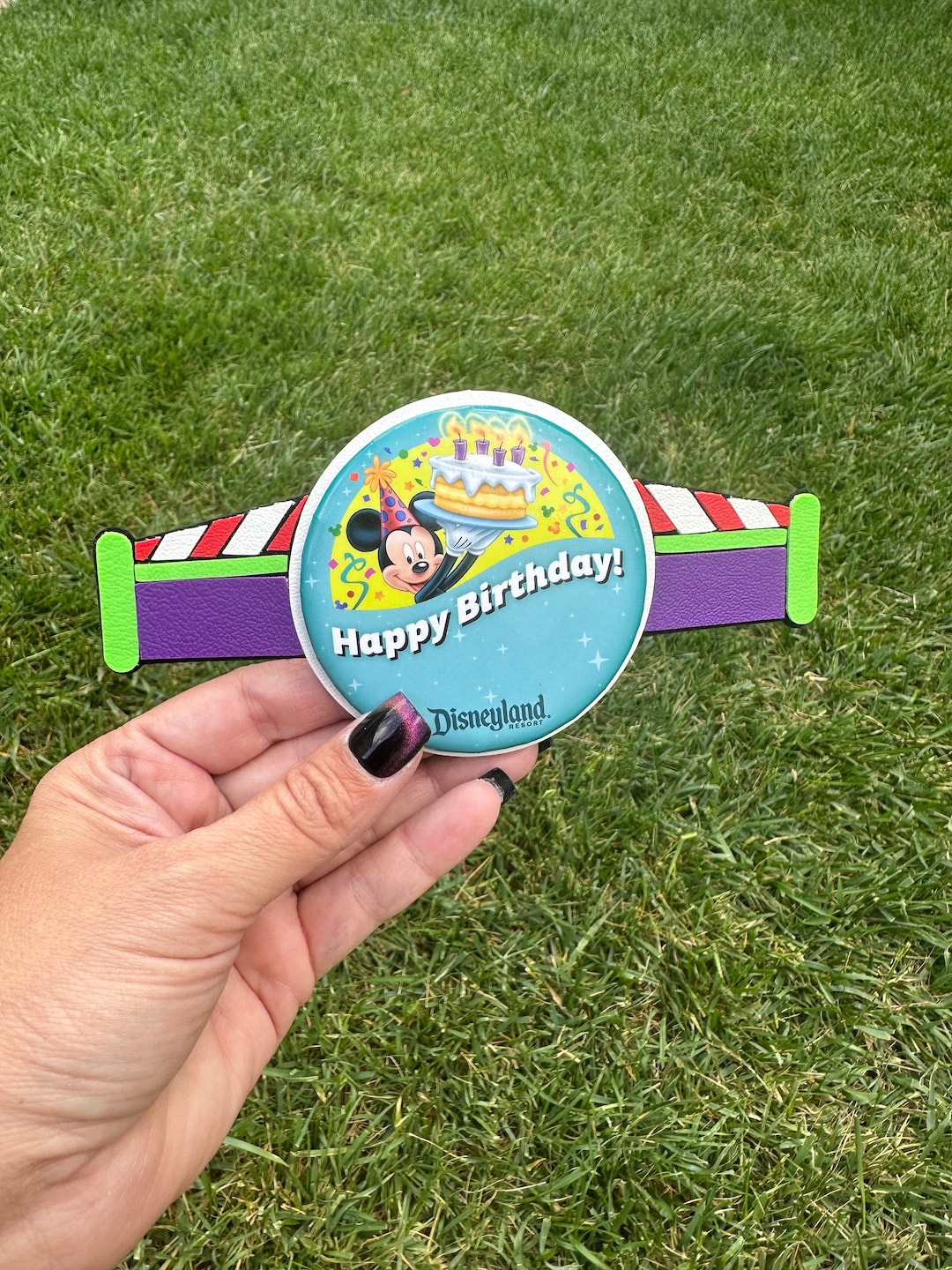 Buzz Lightyear Button Backer: Pixar Inspired Faux Leather Pin Accessory ...