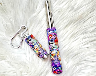 Disney stained glass  collapsible Straw | Travel Straw | Straw Keychain | Reusable Straw