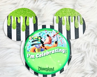 Bettlejuice Mickey Button Backer | Button Accessories | pin back | Birthday Button | Celebration Button | 3 inch button accessory