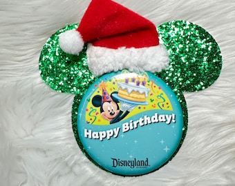 Santa Mickey Button Backer | Christmas Button Accessories | pin back | Celebration Button | 3 inch button accessory