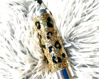 Glitter Leopard Flashlight | Gold Glitter | Travel Flashlight