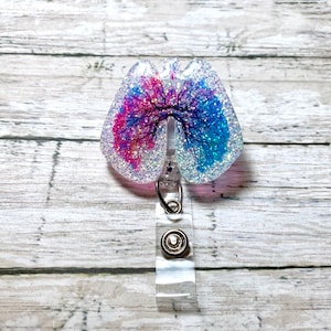 Lungs Watercolor Badge Reel | Respiratory Therapy
