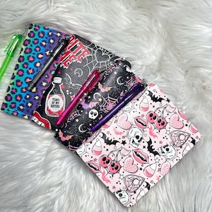 Faux Leather Mini Composition Book Cover | mini notebook | keychain pen