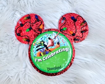 Light Up Mickey Button Backer | 3 Modes |Christmas Button Accessories | pin back | Celebration Button | 3 inch button accessory