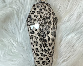 Distressed Leopard Coffin Flask | Punk Rock | stainless Steel Coffin