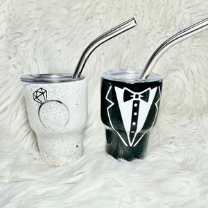 Mini vasos para novios / Vasos de chupito para boda / Vasos de boda