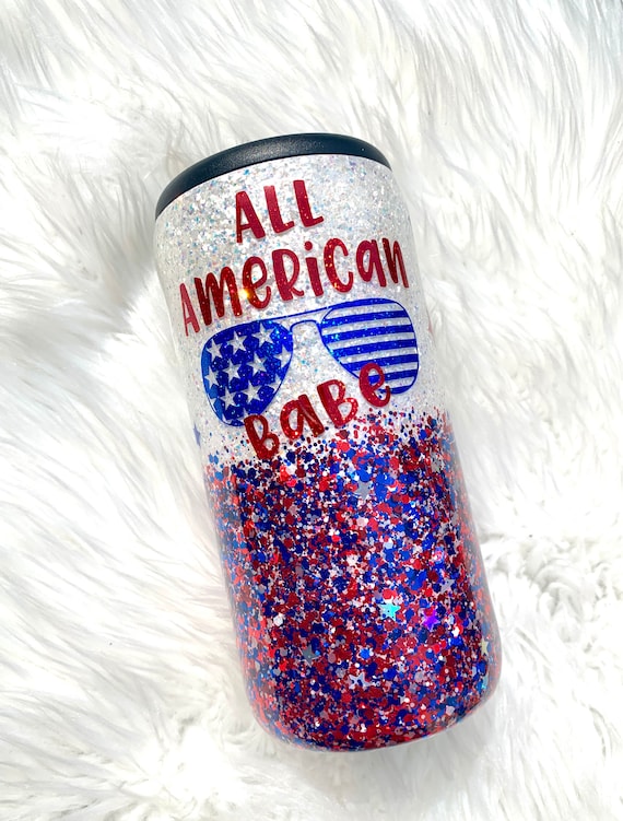 Red, White and Blue Slim Can Cooler