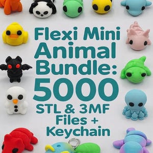 Mega 5000+ Flexi Animal STLパック – ミニ関節モデル STL 3MF