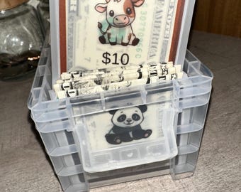 Sobres de vitela con forma de animalito para dinero / Sistema de presupuesto, Desafío de ahorro